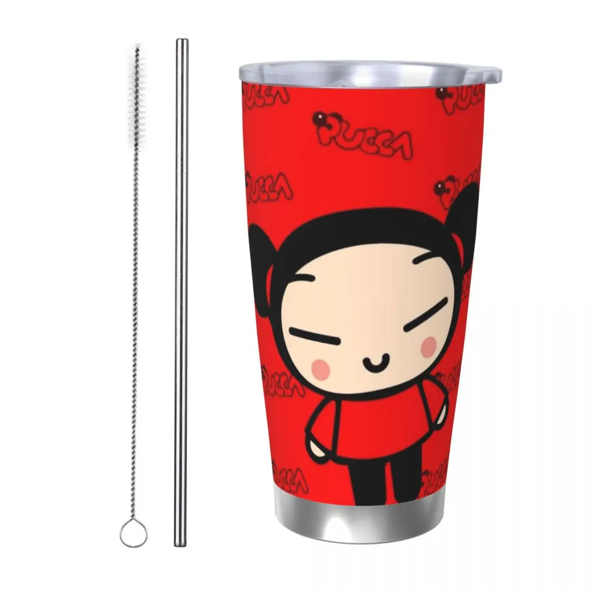 Cute Cartoon Pucca 20oz Cup Large Capacity Car Mug Leak-proof Juice Coffee Cup Food Grade