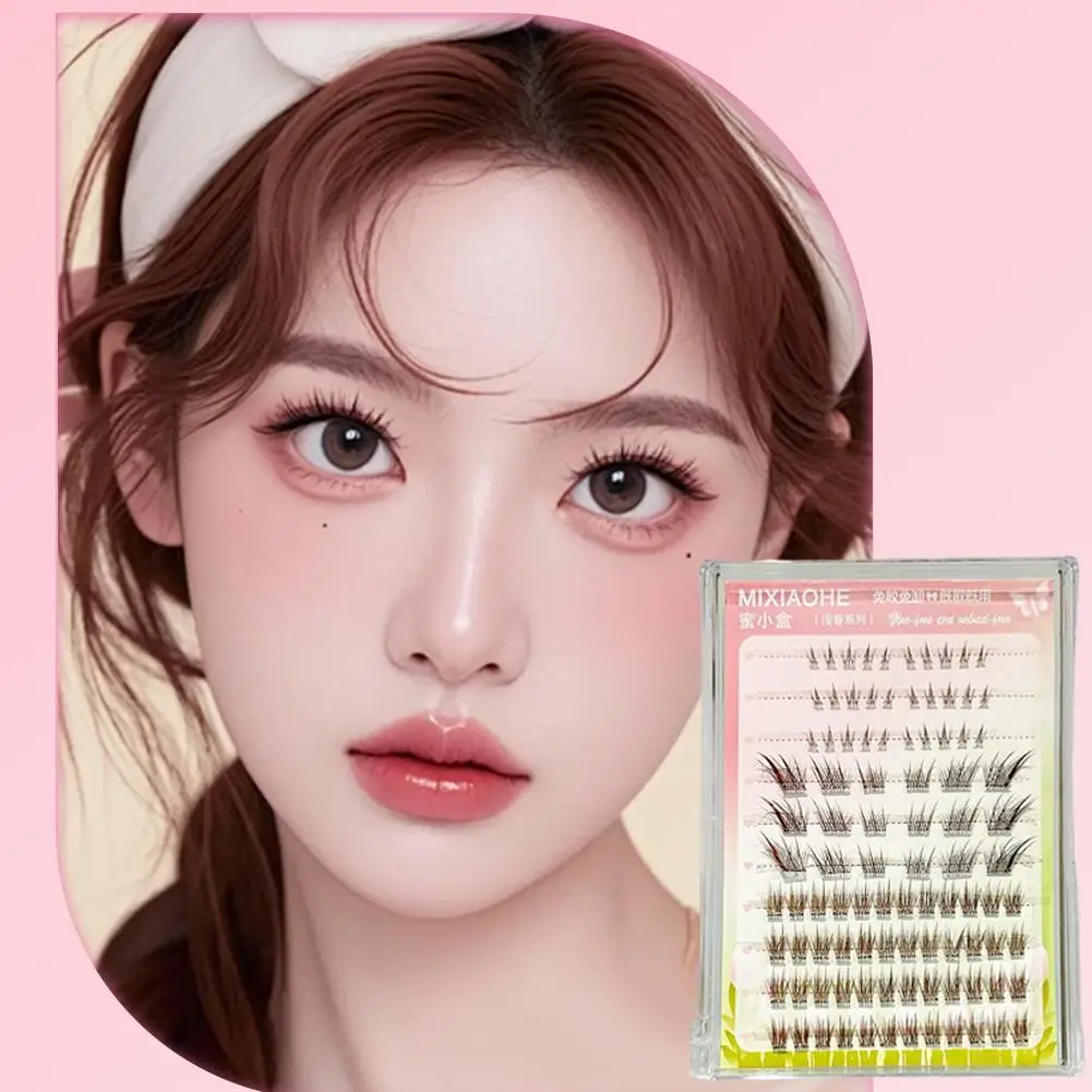 Fox Eye Lashes Segmented False Eyelashes Natural Simulation Cluster Lashes Caramel Fairy Color/colorful Comic Single Thick X0I7