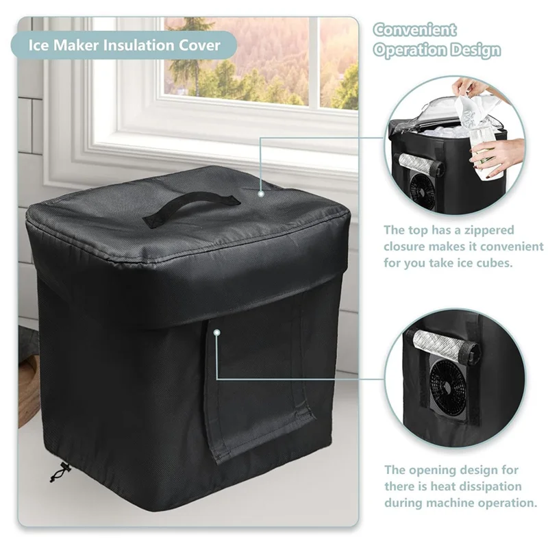 

INLIG-Ice Maker Insulation Cover Countertop Ice Maker Cover With Cold Snap Foil Layer Cold Insulation & Thermal Insulation