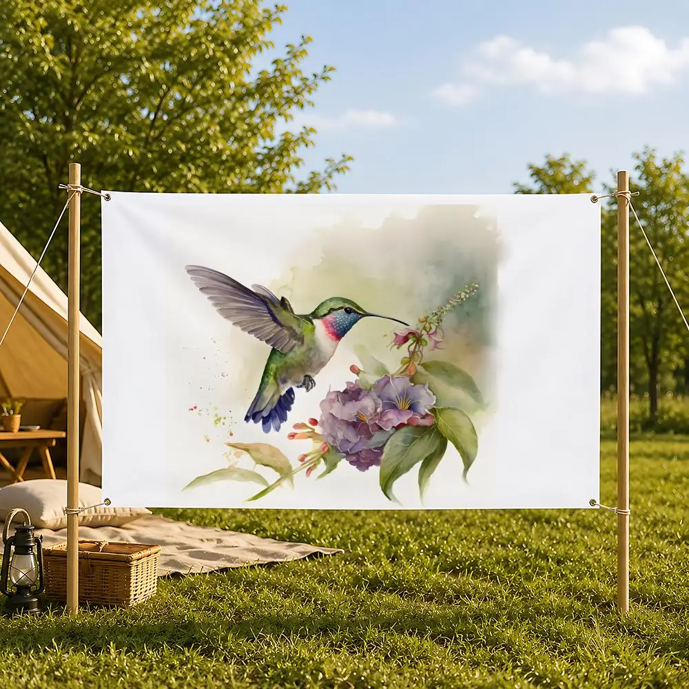 Hummingbird Spring Flags Multi-Scene Wall Decor Flag for Dorm Camping Living Room Bedside Garage