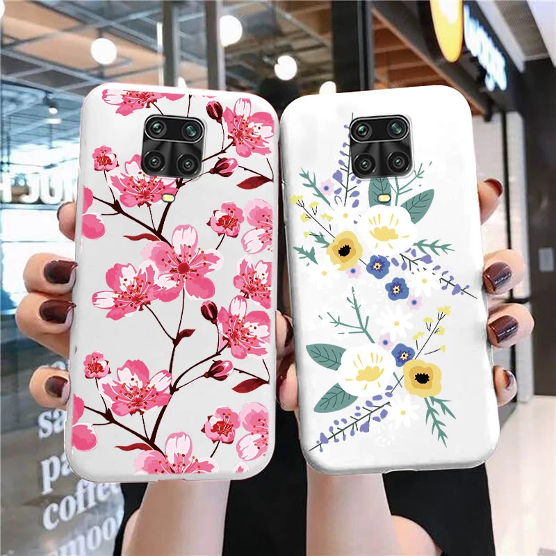 Vintage Flowers Leaves Plant Rose Phone Case For Xiaomi Redmi Note 9 Pro Max 9S Note9 9Pro Silicone Shell Siling Back TPU Cover