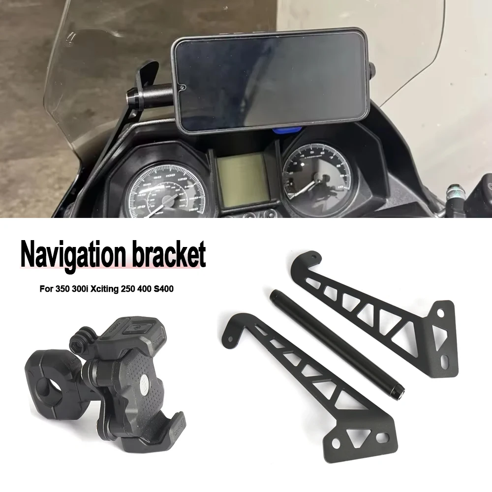 

For KYMCO 350 300i Xciting 250 400 New Motorcycle GPS Phone Holder Stand Navigation Plate Bracket Device Adapter 22MM