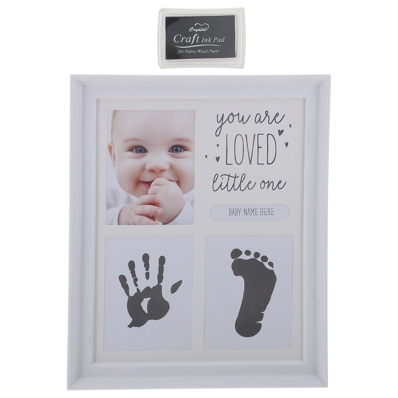 Hand Foot Inkpad Photo Frame The Gift Baby Handprint Picture Footprint Thick Cardboard Backboard Infant Keepsake Kit Newborn