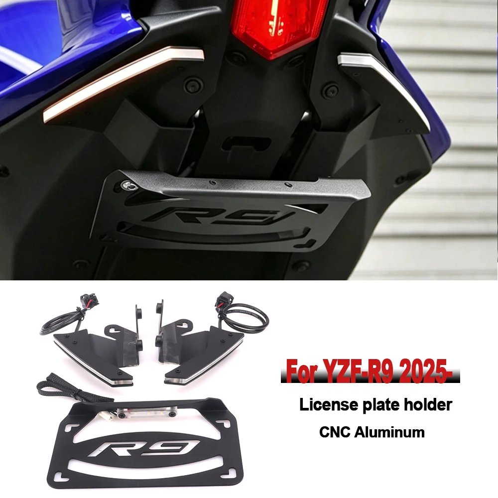 For YAMAHA YZF-R9 YZF R9 2025-2026 Motorcycle LED Turn Signal License Plate Holder Tail Tidy Fender Eliminator Bracket