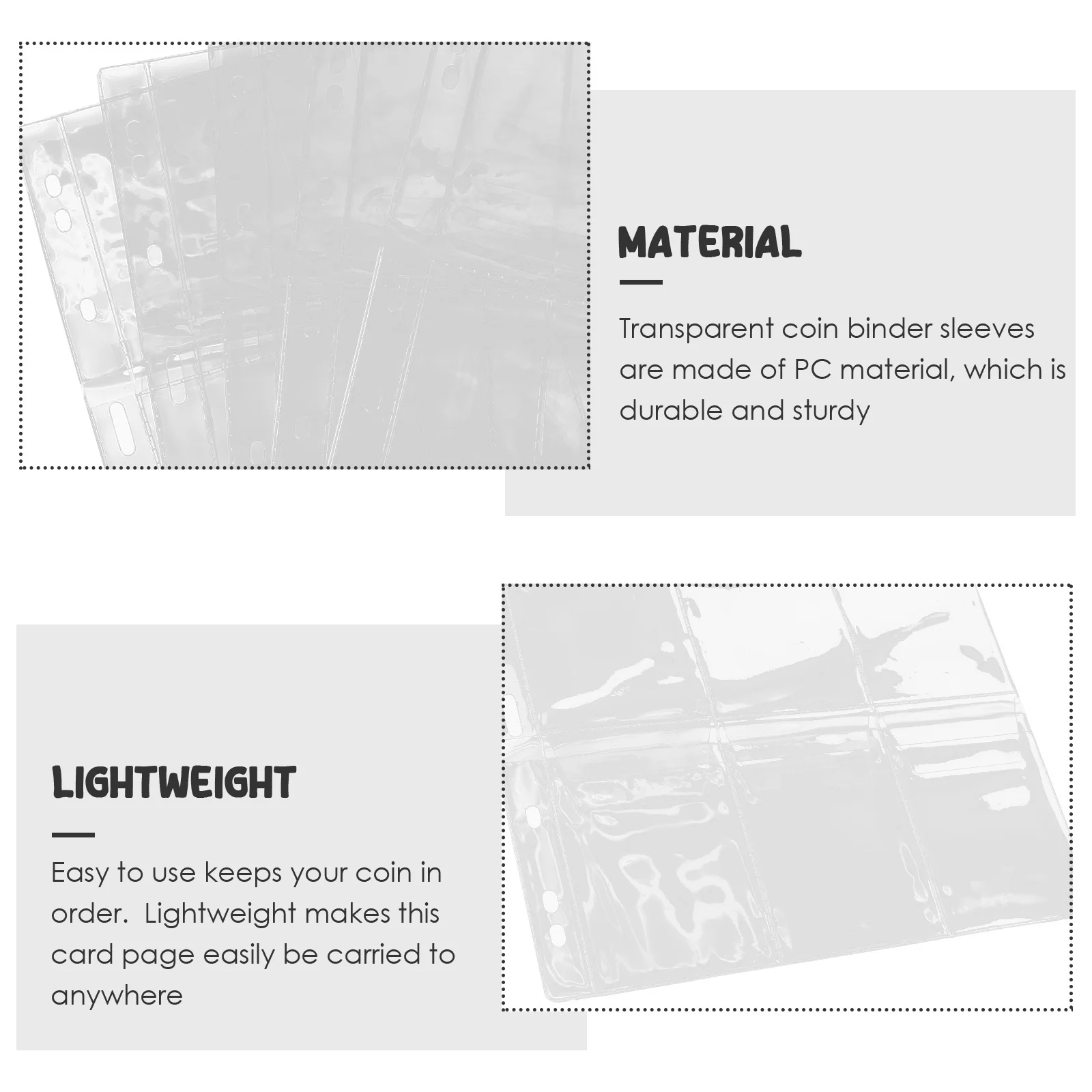 

5 шт. рукава для монет для всех монет, защитная пленка для карт, коллекционные принадлежности, прозрачная пластиковая папка