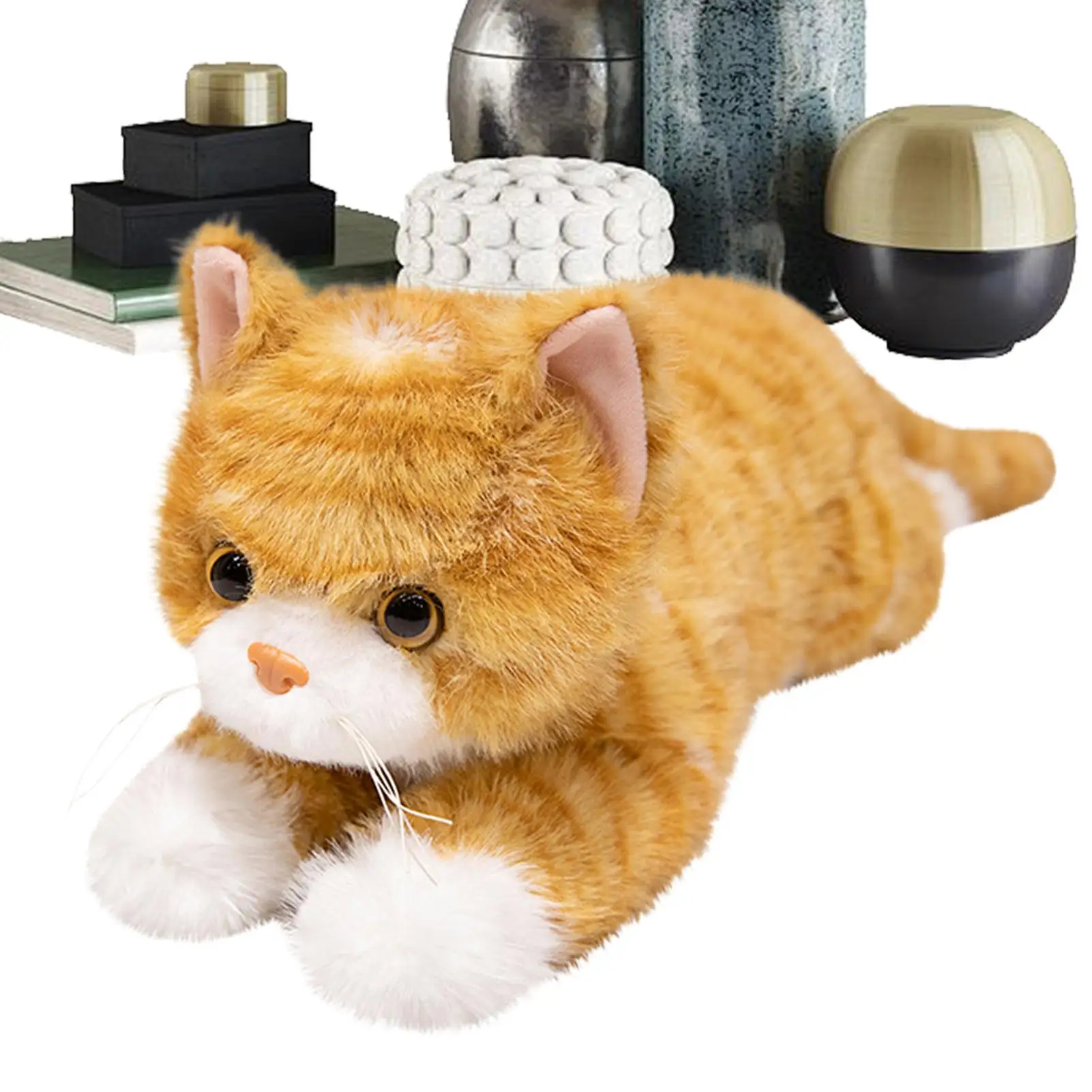 

Мягкая игрушка-кошка с утяжелением, 45 см, милая плюшевая подушка-кошка для детей и взрослых, для дома, кровати, дивана, на день рождения