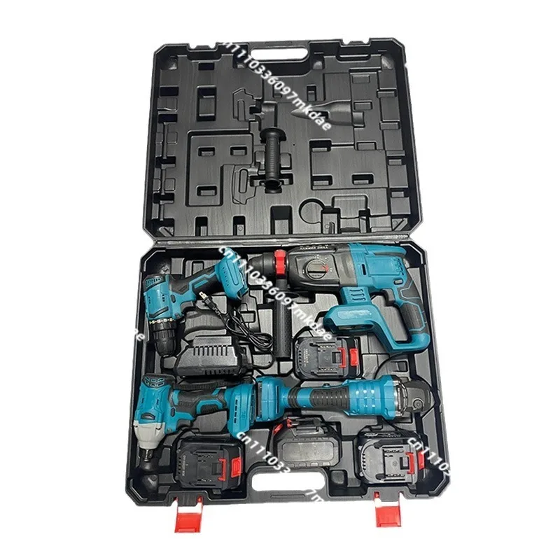 Power tool set, four-piece home improvement factory multi-functional lithium battery tools