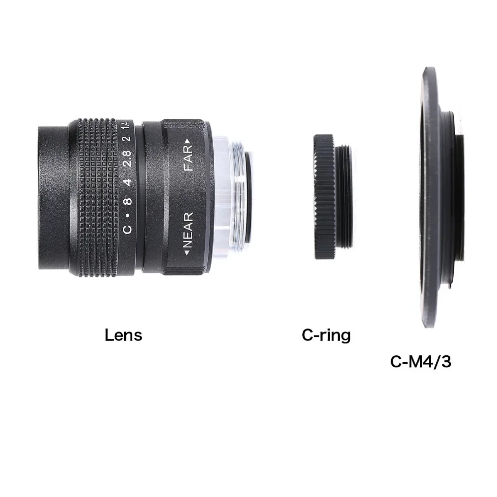 GloryStar 25 مللي متر F1.4 عدسة كاميرا CCTV + C Mount إلى Micro 4/3 لأوليمبوس EPL5 EPM3 EPL7 OM-D EP1 EP2 EP3 EP6 EPL7 EPL6 EPL3 E-M5