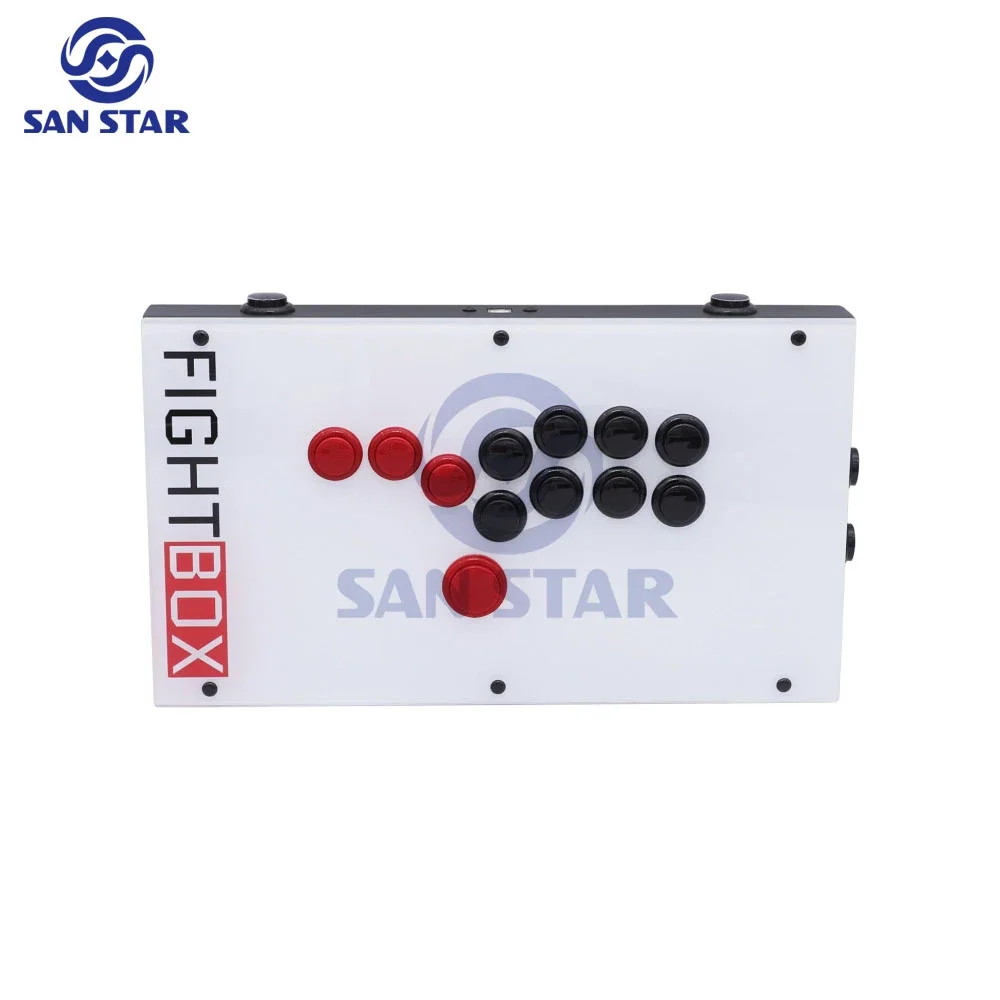 FightBox F1 All Buttons Hitbox Style Arcade Joystick Fightbox Stick Game Controller For PS4/PS3/PC Sanwa OBSF-24 30 White