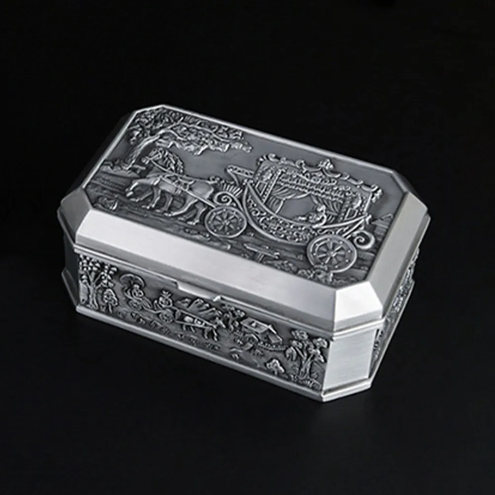 

Винтажная шкатулка для украшений в форме замка из сплава, органайзер для хранения колец и ожерелий, настольный декор, маленький металлический футляр для туалетного столика