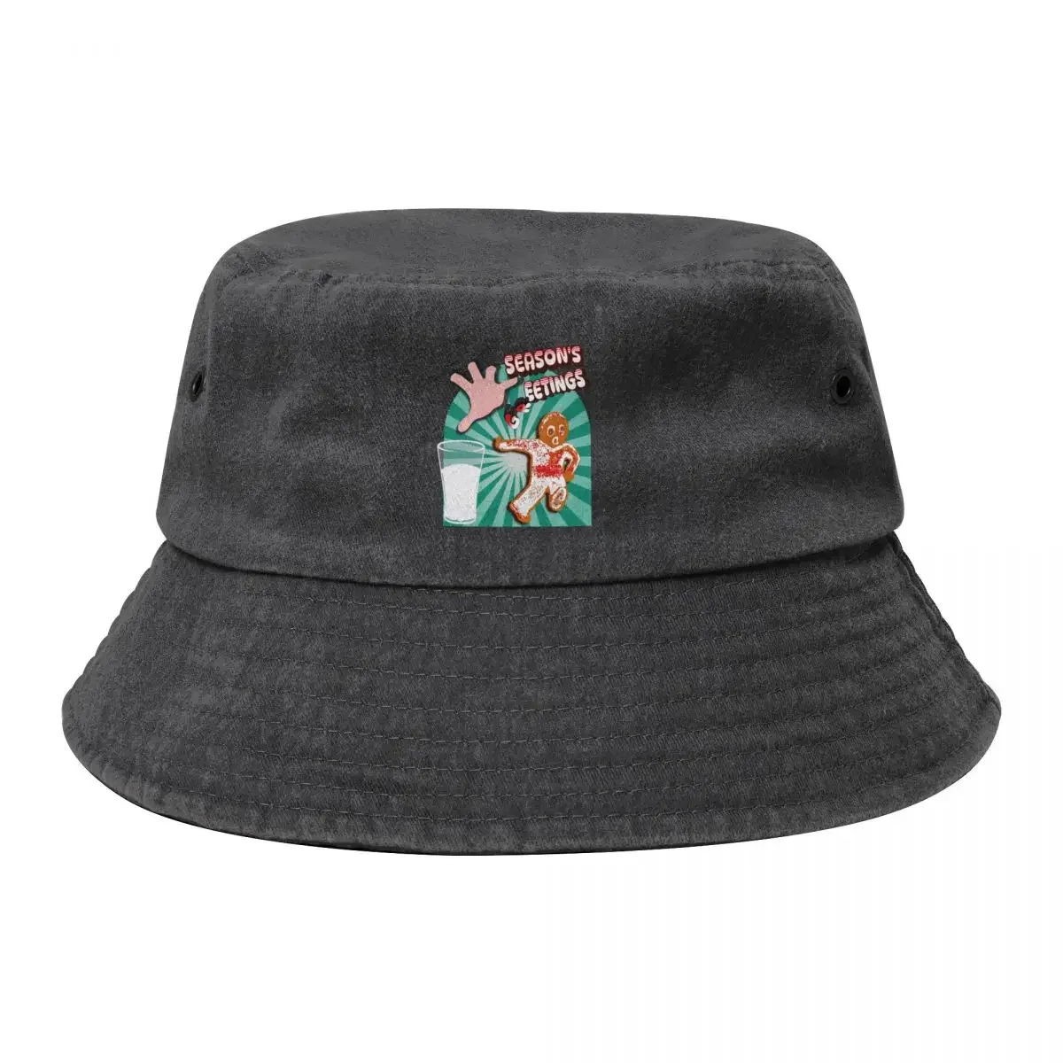 Seasons Greetings Gingerbread Running Man Bucket Hat Hat Man For The Sun tea Hat Men's Luxury Women's