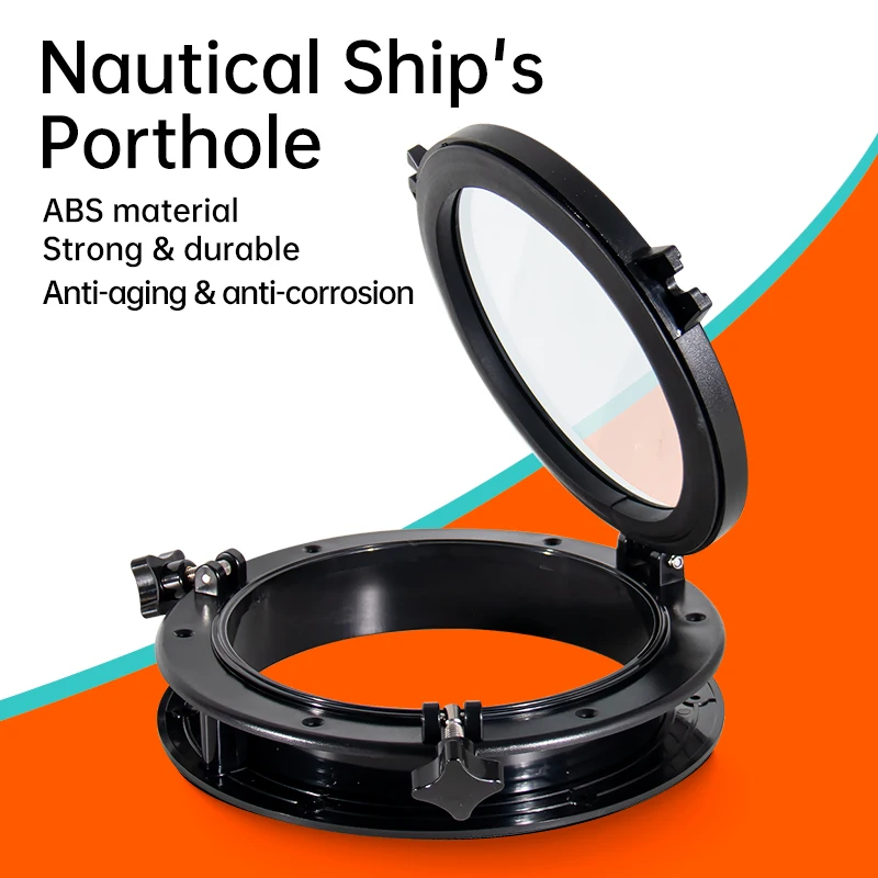 SEAFLO Porthole Plastic Marine Round Hatches 26cm Yacht RV Windows Portlight