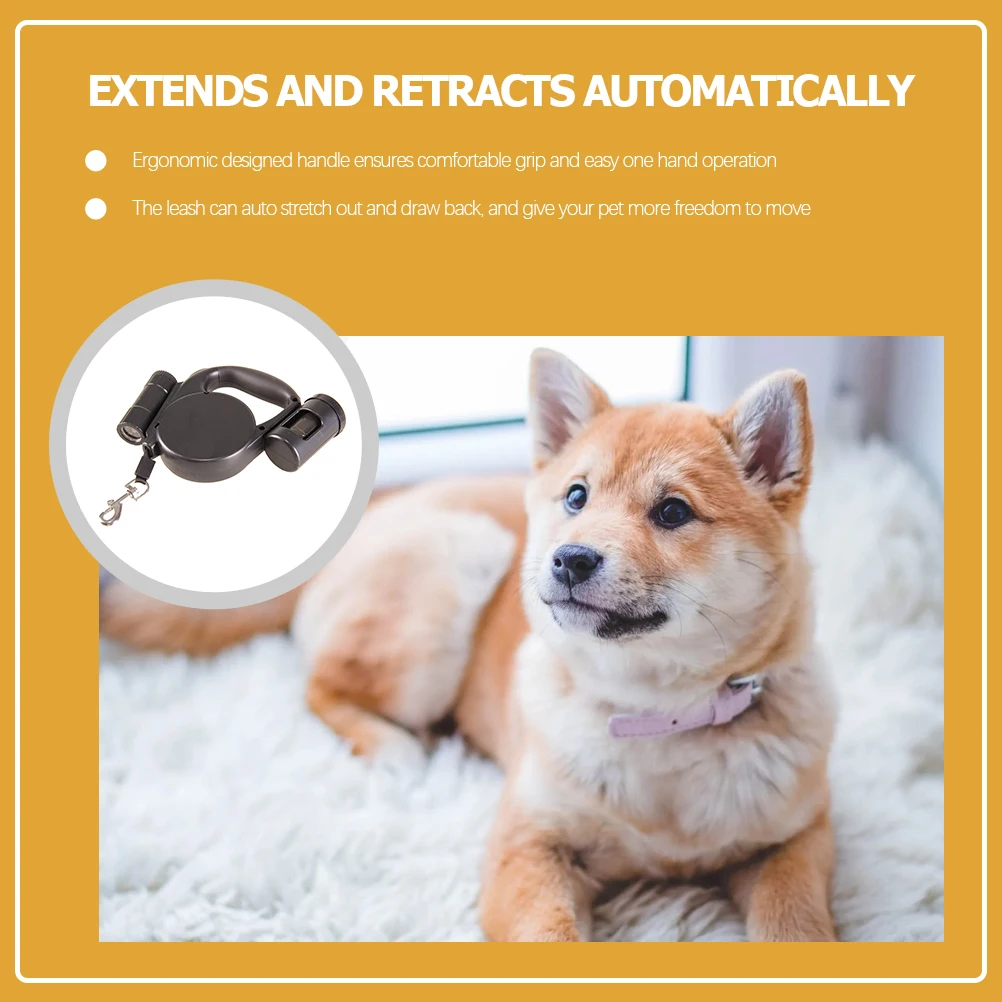 

5M Retractable Dog Leash Led Light Ergonomic Handle Automatic Training Lead Night Safety Plastic Bags Included