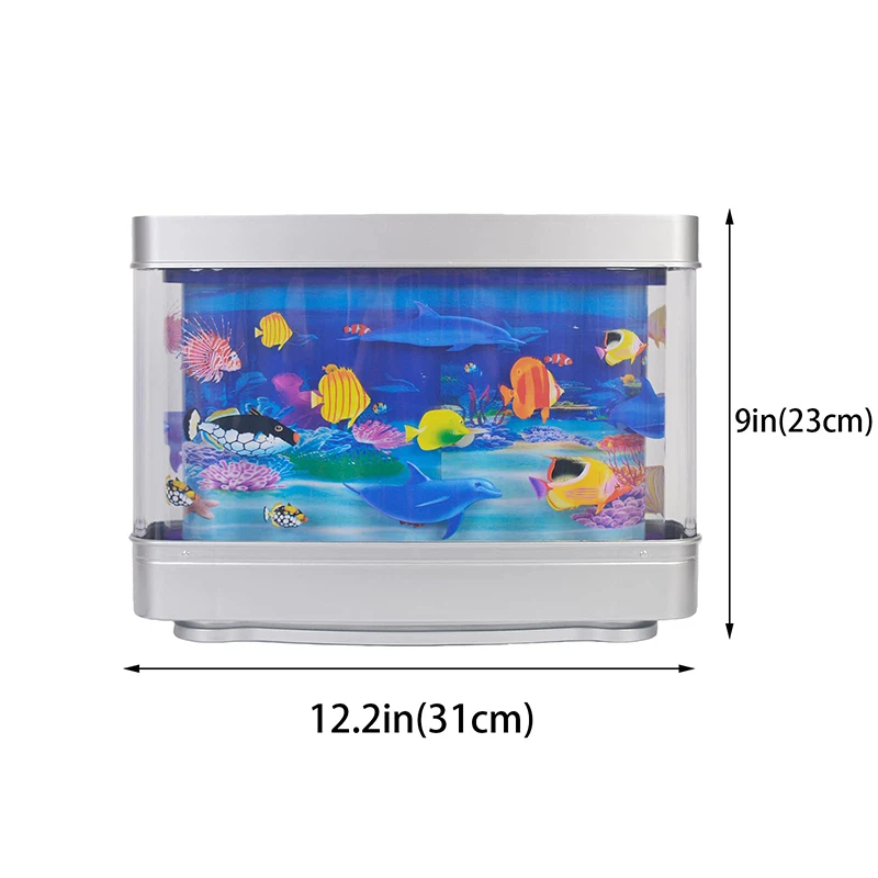 Artificial Tropical Fish Tank Lamp Decorative Sensory Aquarium Table Lamp Virtual Move Ocean Mood Night Light Room Decoration
