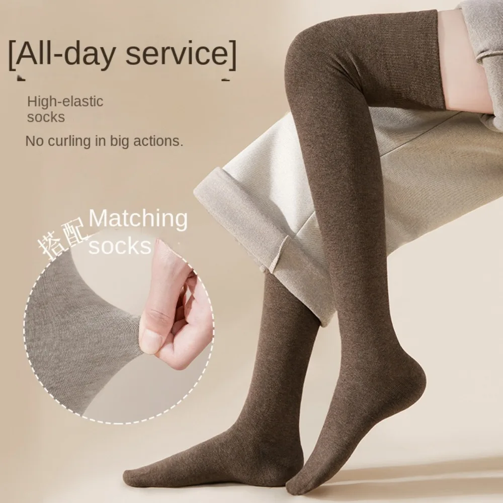 Fashion Thick Harajuku Stockings Soft Cotton College Style Stockings Solid Color Mid-calf Casual Stockings Office