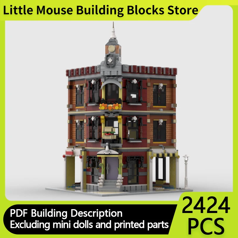 

City Street View Model MOC Building Bricks Hamburger Restaurant Modular Technology Gifts Holiday Assemble Children Toys Suit