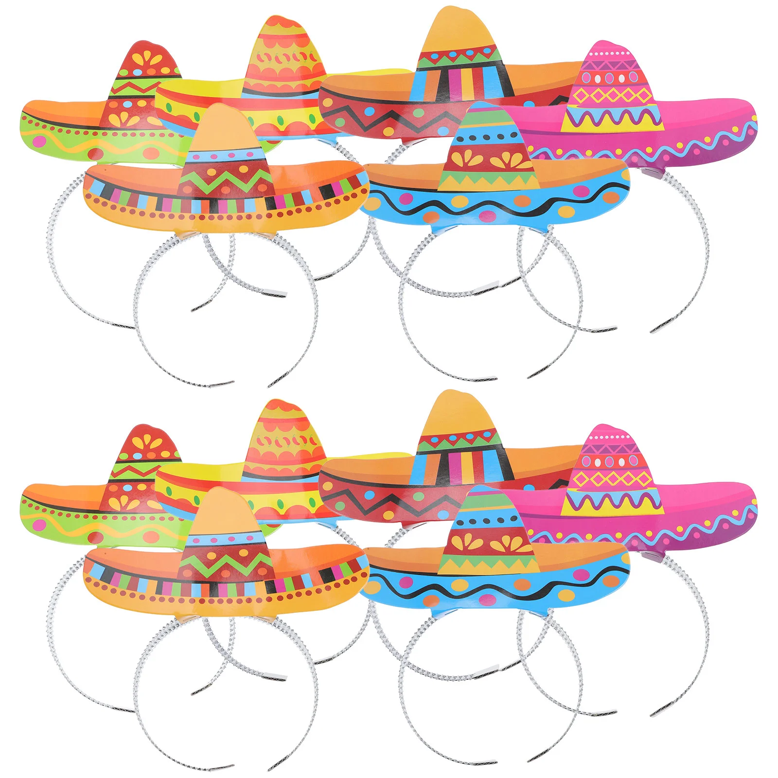 

12 Pcs Head Band Mexican Headband for Party Wide-brimmed Hat Hats Paper Headbands