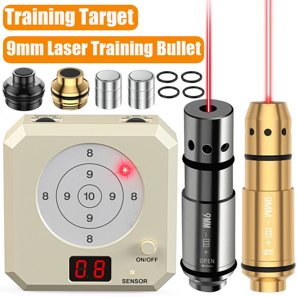 Zestaw do treningu strzeleckiego z laserem, cel laserowy 9mm, system do strzelania na sucho, laserowy zestaw treningowy do ćwiczeń na zewnątrz.
