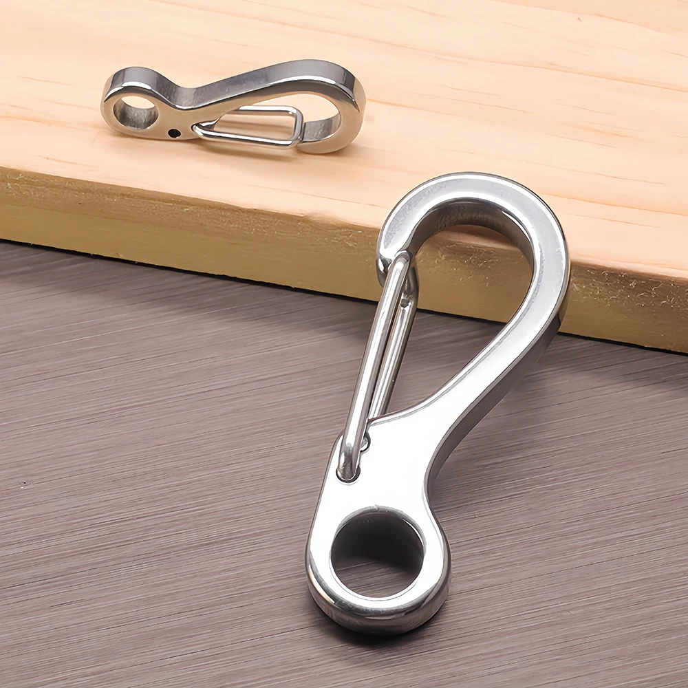 Edelstahl-Federkarabiner Mini-SF-Auslöseclips Schnallen Rucksack-Kletterkarabiner Schlüsselanhänger Camping-Flaschenverschlüsse – Detail 5
