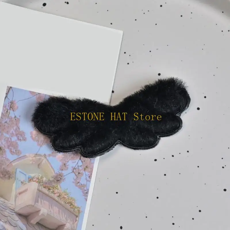 49MF Plush Wing for Hair Clip Making Garments Craft Headbands Wing Appliques Sewing Headwear Patches Clothing Garments - Image 4