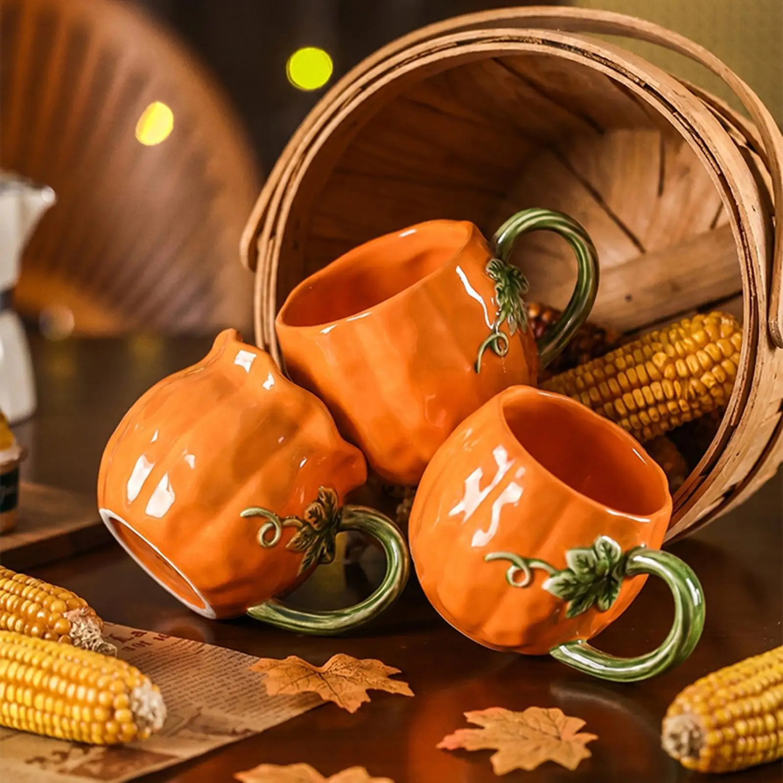 Cute Pumpkin Cup Realistic Pumpkin Mugs Porcelain Tableware Drinking Utensils Coffee Cups Mugs Coffee Cups Afternoon Tea - view 4