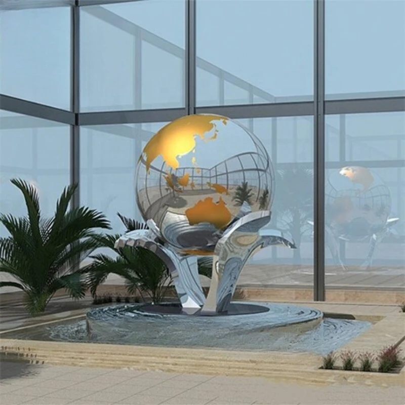 Outdoor large garden decorative mirror polished globe stainless steel large globe sculpture