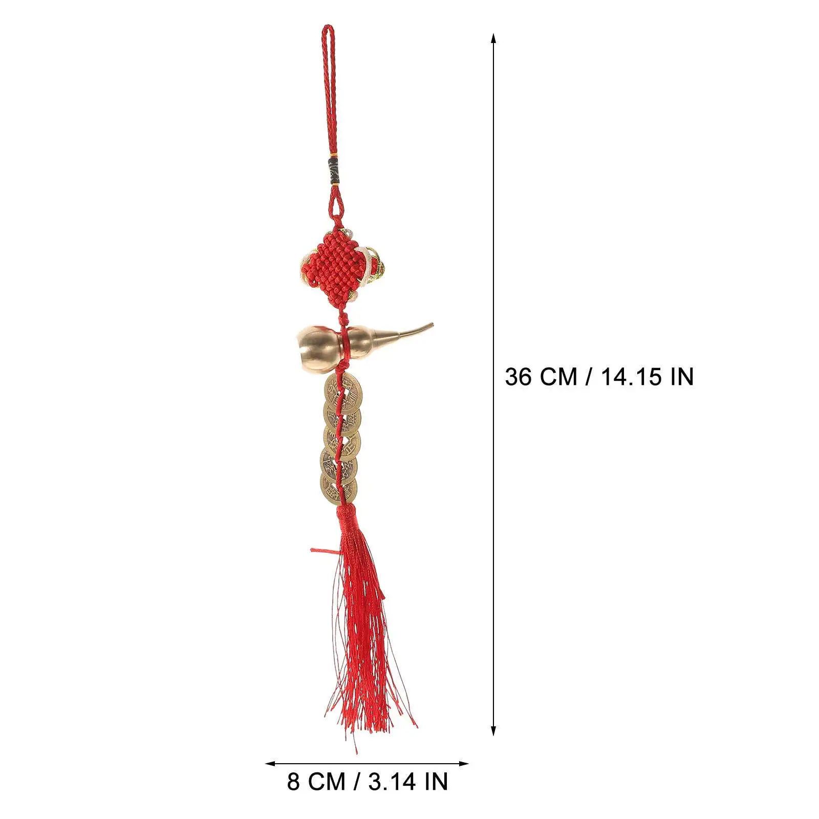 Cumpabaza de Año Nuevo Chino, colgantes de monedas de latón, adornos colgantes de nudo, decoración del Festival de Primavera, adorno para el hogar, 2 uds.