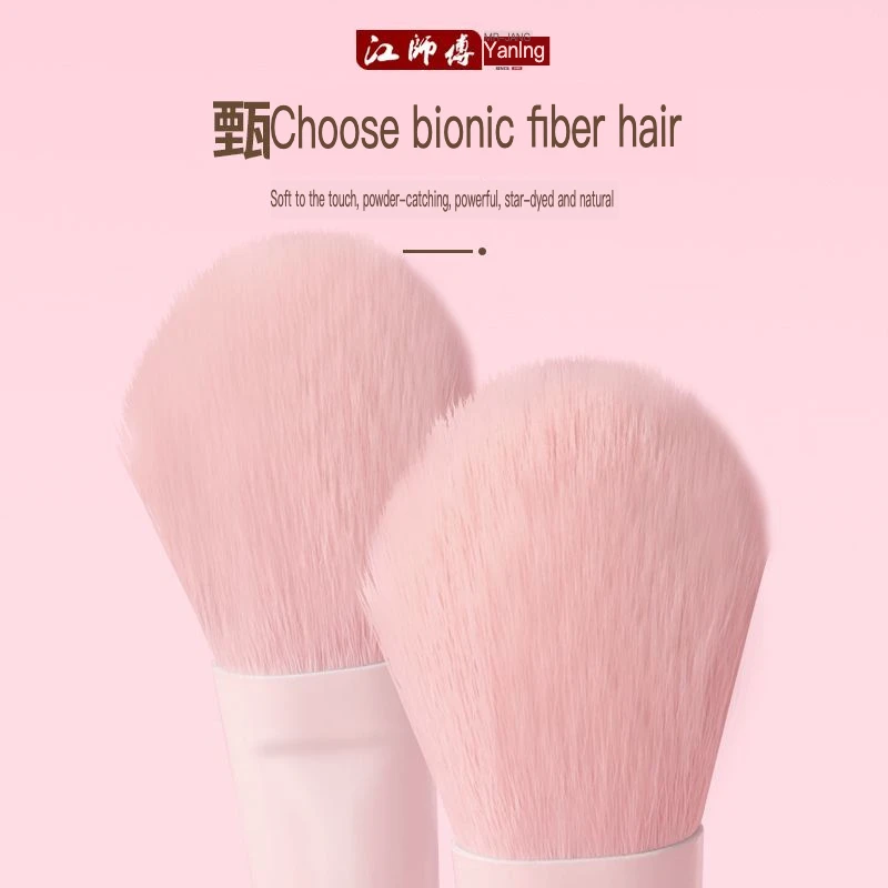 Master Jiang-Juego de Mini brochas de maquillaje con espejo, 10 piezas, portátil, colorete, corrector, sombra de ojos, delineador de ojos, brochas para polvos sueltos