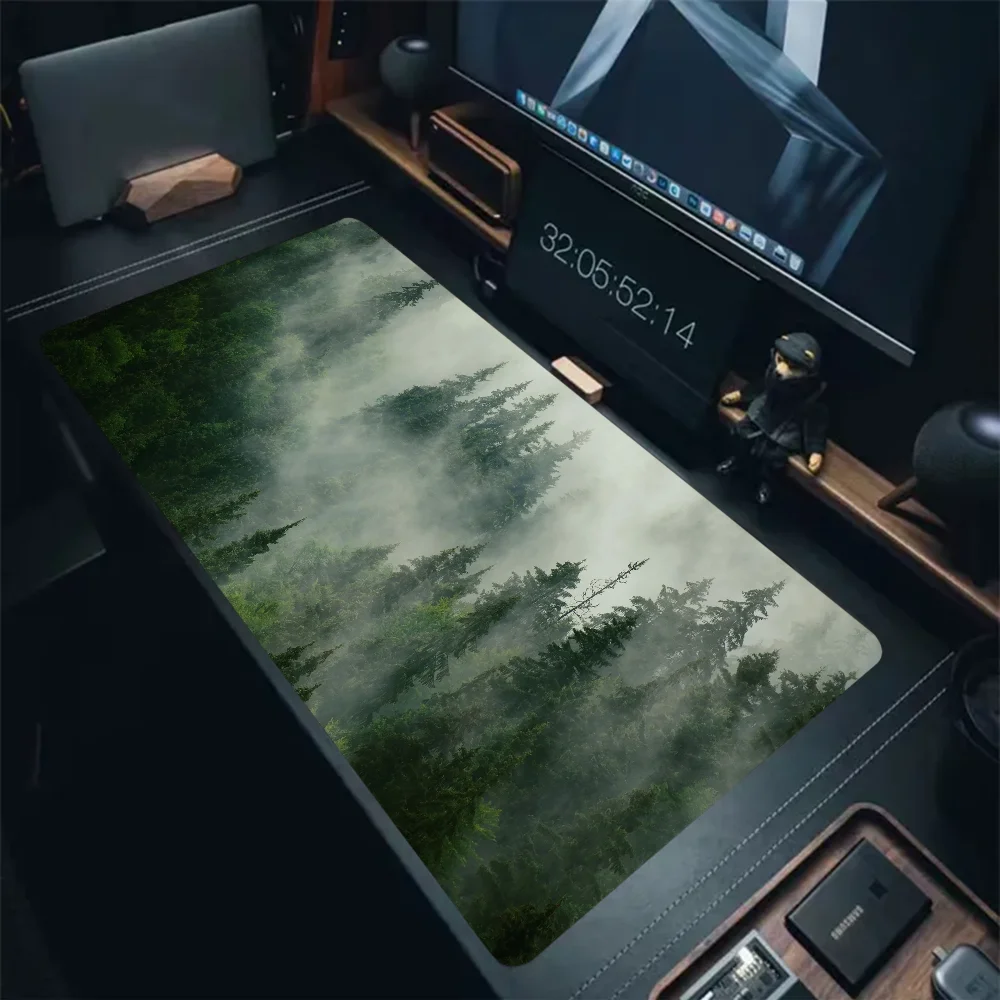 

New Home XXL MousePads Keyboard Pad Foggy Green Forest Gamer Carpet Natural Rubber Anti-slip office Gamer Computer Mousepad