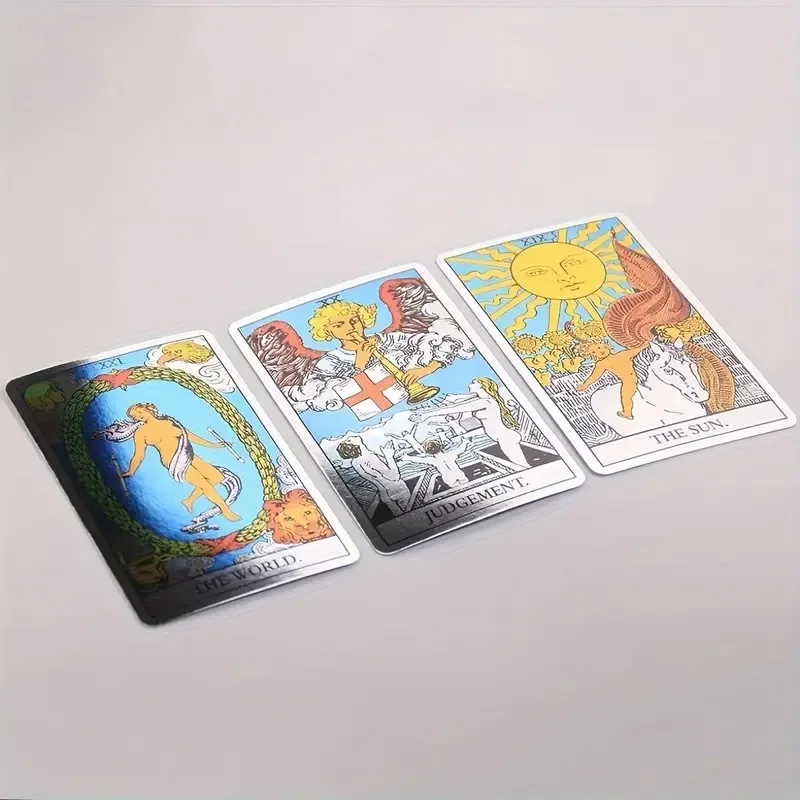 1 Box Classic Tarot Card Board Game With Holographic Flash Cards Holographic Waite Tarot Cards Deck for Beginners And Collectors image 4