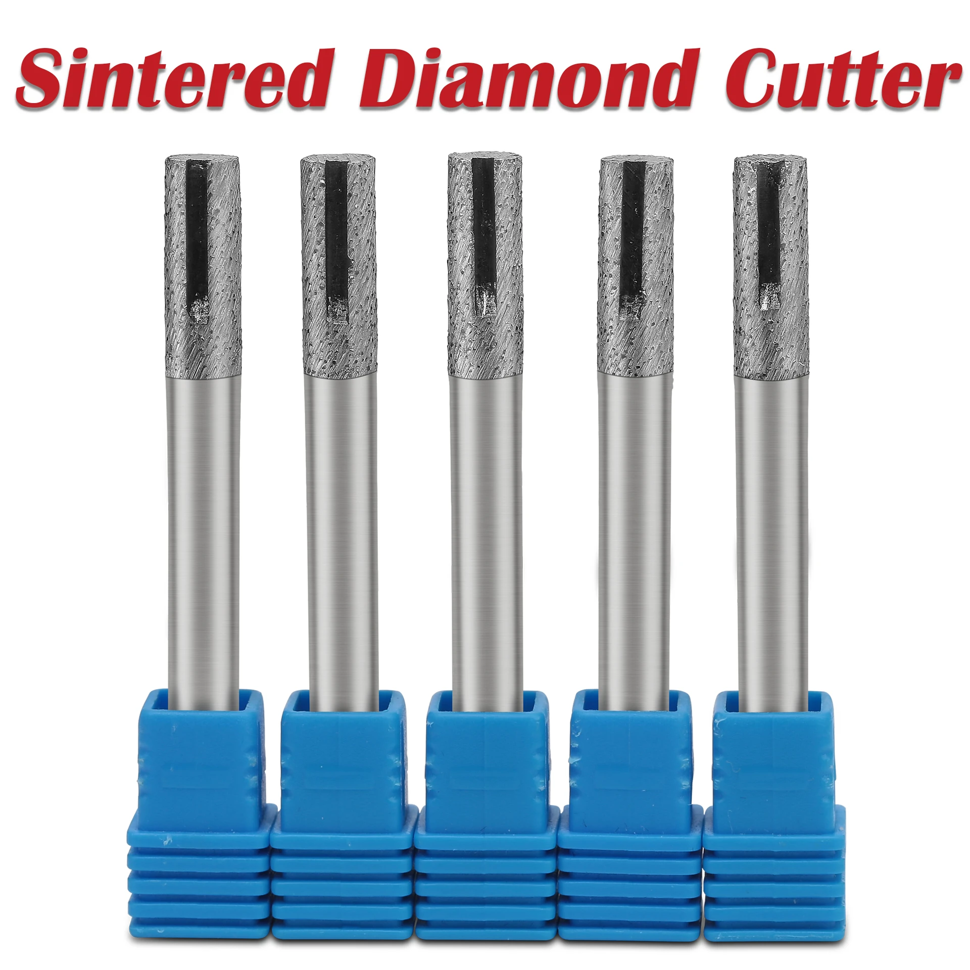 6mm-16mm Flat Bottom Sintering Cutter with Groove Diamond Stone Router Bits End Milling Tools Slotting Engraving Cutting Granite