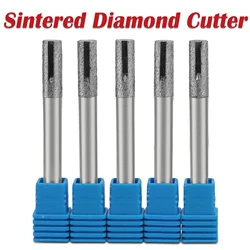 6mm-16mm Flat Bottom Sintering Cutter with Groove Diamond Stone Router Bits End Milling Tools Slotting Engraving Cutting Granite