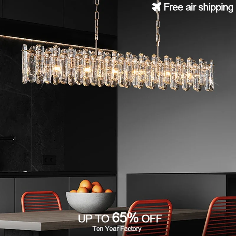 ثريا ذهبية فاخرة بشريط كريستالي مع حواف مستطيلة مستديرة وإضاءة سقف قابلة للتعتيم لغرفة المعيشة ديكور داخلي حديث L #1