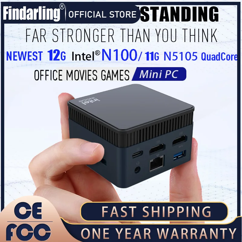 Quard Core Small Windows 11 Mini PC CPU 12th Gen Intel Alder Lake N100 LPDDR5 12GB 512GB 1000M Lan Win11 NUC Desktop