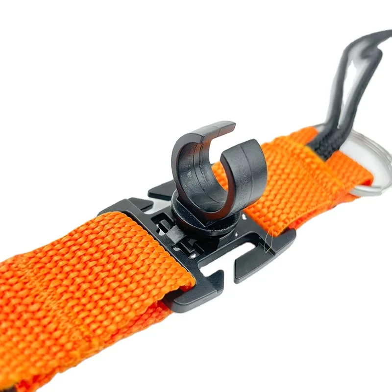 도매 오렌지 스쿠버 다이빙 랜야드 웨빙 밴드 퀵 릴리즈 버클 포함