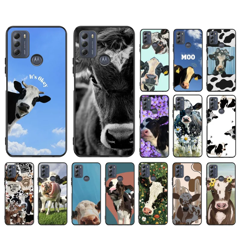 Cute Cow Phone Case ForMoto Edge 50 40 Pro Edge 40 30 Ultra Neo Fusion G Power G Stylus G Play E32 E20 E40