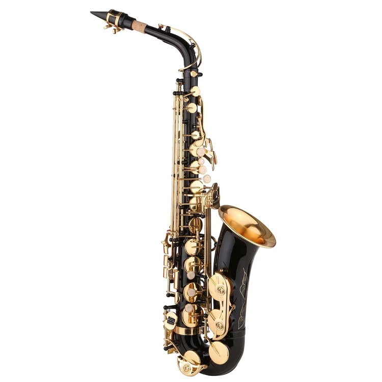 

2025 Saxophone Black Paint E-flat Sax Saxophone For Beginner Student Intermediate Player Brass Eb Alto Saxophone With Mouthpiece