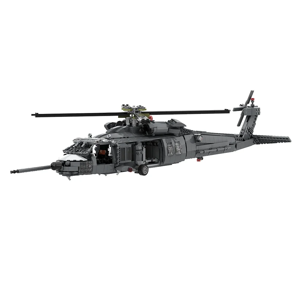 MOC เฮลิคอปเตอร์ต่อสู้ทหาร MH-60L Pave Hawk Building Block ชุดดัดแปลง Power เครื่องบินกู้ภัยอิฐของเล่นสําหรับของขวัญเด็ก