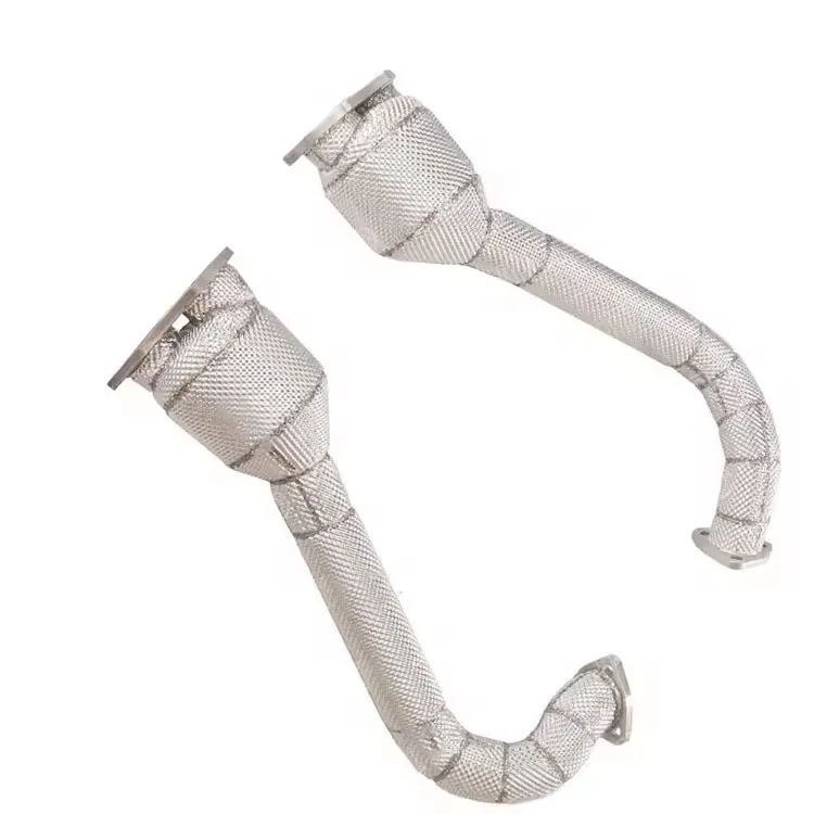 Xinaote  Stainless Steel Escape Tubo Escape Coche Exhaust Downpipe with Heat Shield For Porsche 718 GT4 4.0L