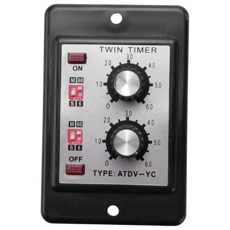 FULL-2X двойной таймер, реле, ручка управления, переключатель времени ATDV-YC 6S-60M, релейная плата переменного тока 110/220 В, электрический доступ (AC110/220 В)