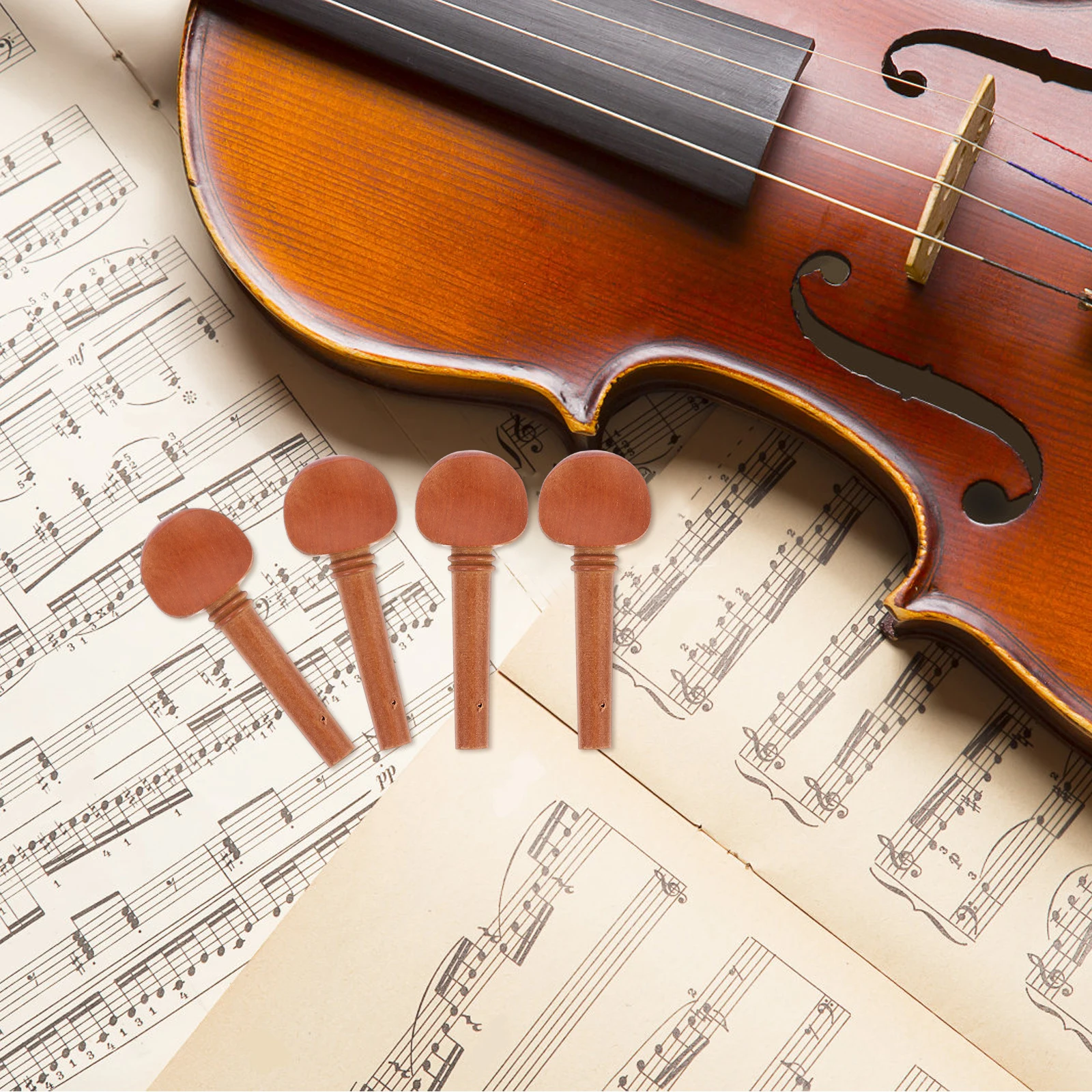 

4 Pcs Pegs Jujube Wood Craft Tuning Accessories for 4/4 Sturdy Durable Replacement Violin Replacement Accessories Parts