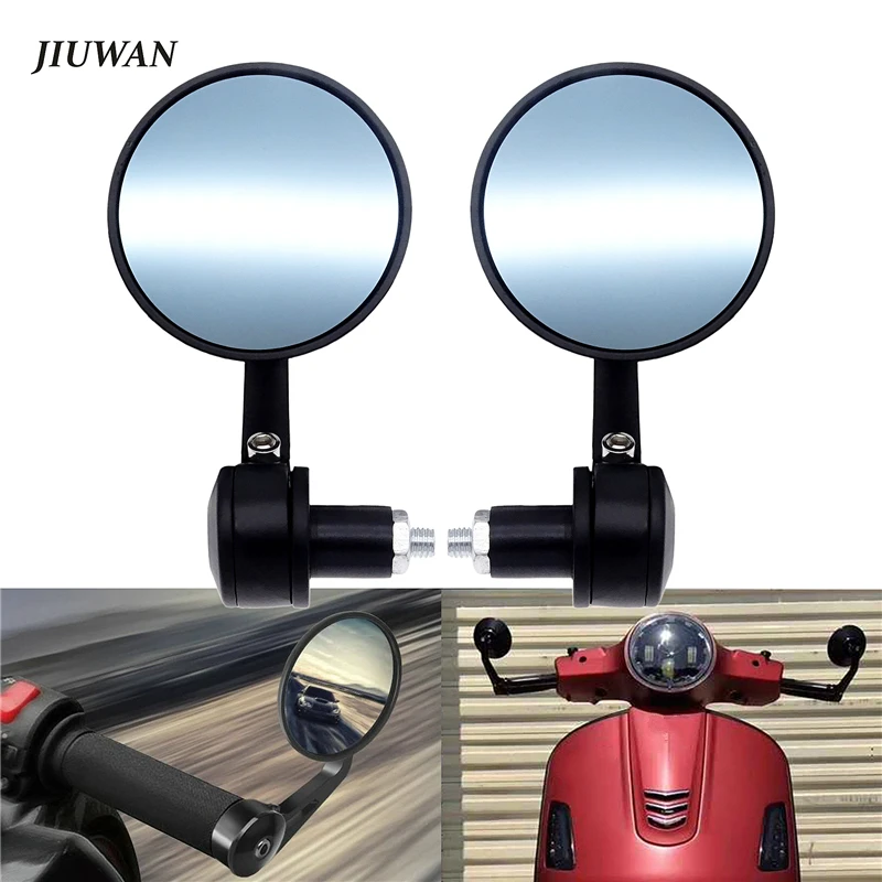 

2pcs Motorcycle Rearview Mirror 22mm 7/8" Universal Motorcycle Bar End Round Side Mirror for Harley Cafe Racer Scooter Ect