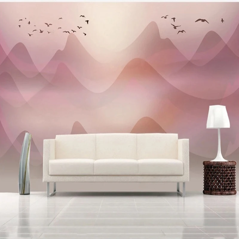 MU8236  Creative Green Plant Leaves Mural Wallpaper Living Room Bedroom TV Background Wall Home Decor 3D Wall Covering Fresco