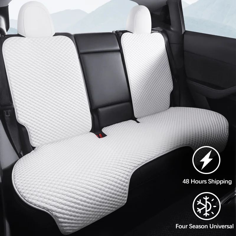 Ice Silk Seat Cover for Tesla 2020-2024 Model Y & 2017-2023 Model 3 Breathable Cushion Cover Full Set Custom Fit for Model 3/Y