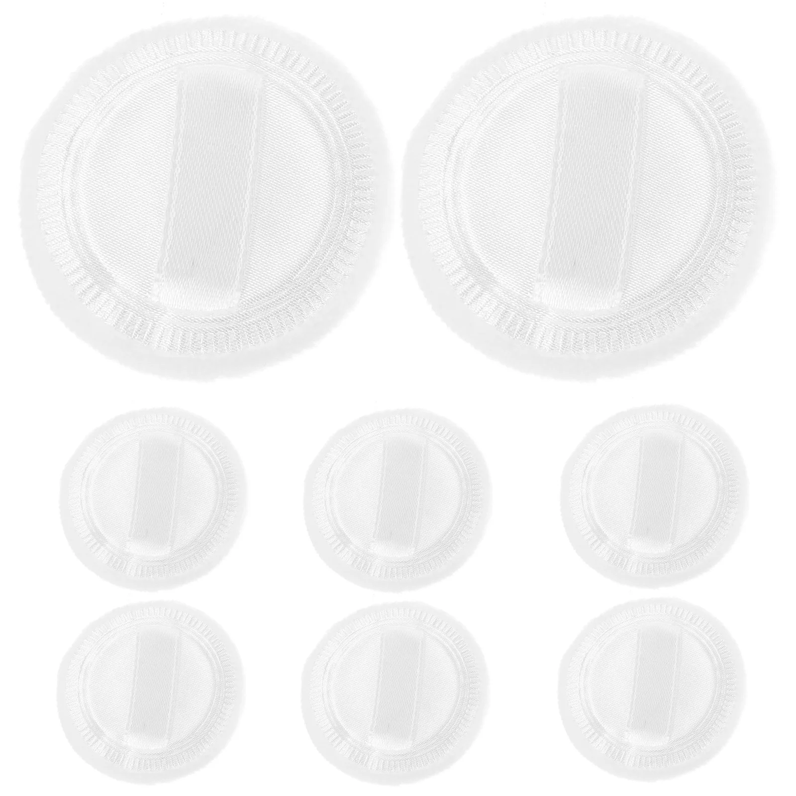 8 szt. Okrągłe bawełniane puszki do pudru z uchwytem z wstążki, do podkładu, pudru sypkiego, miękkie, różowe, rozmiar 4,5x0,8 cm