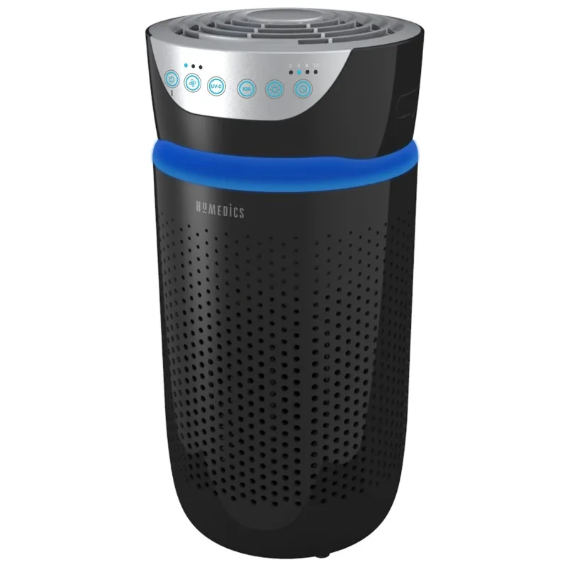 

Очиститель воздуха Homedics HEPA 5-в-1, технология UV-C, фильтр на 360 градусов для комнат площадью 170 кв. футов, подушечки для эфирного масла и встроенный таймер