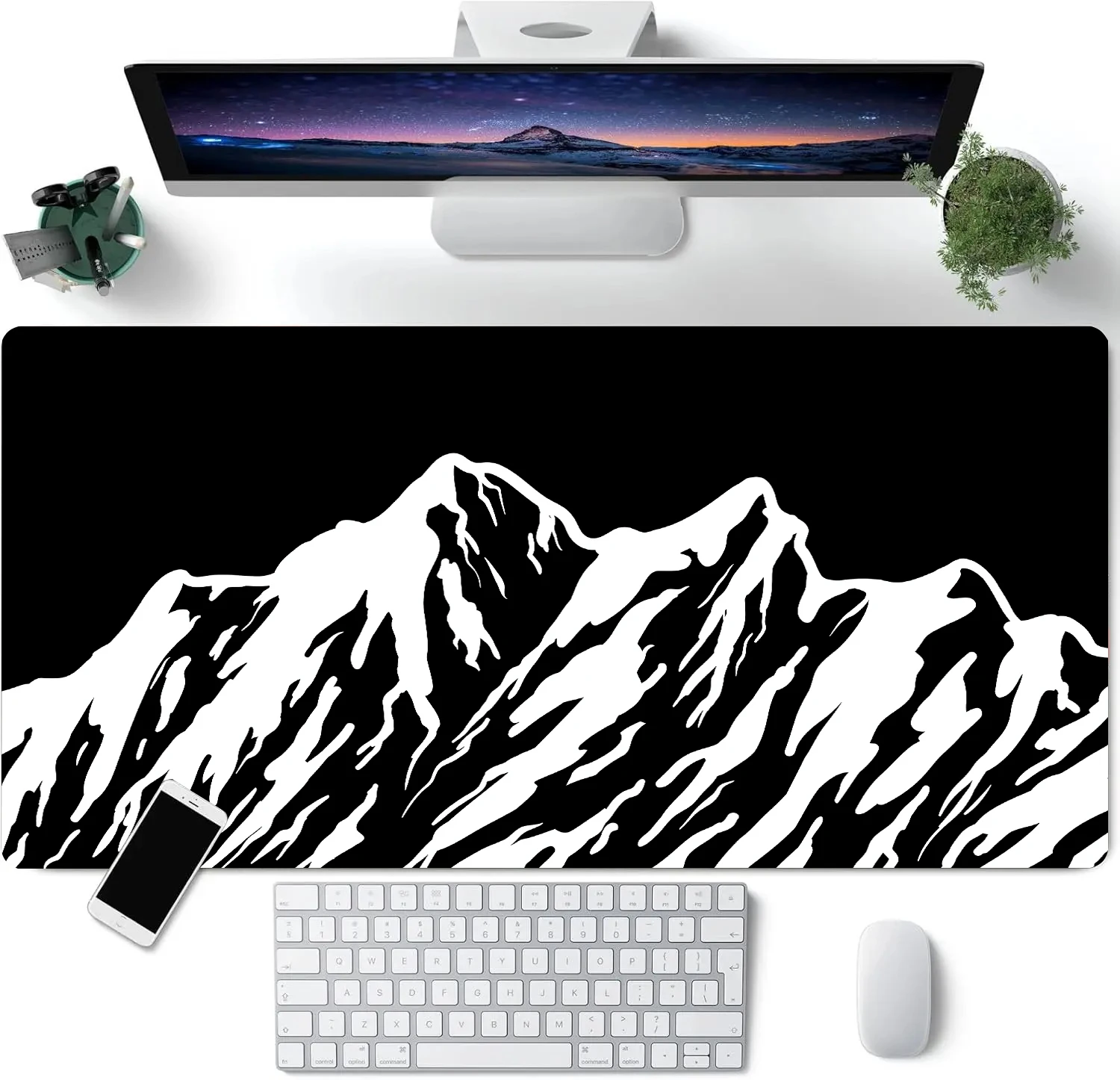 Mountain Peak Silhouette Mouse Pad Large Computer Office Game Mat Rubber Anti-slip Gaming Accessories Keyboard Long Desktop Pads