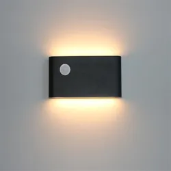 Luz de pared LED con detección de movimiento del cuerpo humano IP65 impermeable lámpara de pared interior y exterior 12w accesorio de iluminación de jardín de aluminio