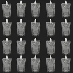 250ml 100pcs 8oz Transparent Stand up Spout Beverage Bag Plastic Spout Storage Pouch for Party Wedding Juice Beer with Funnels