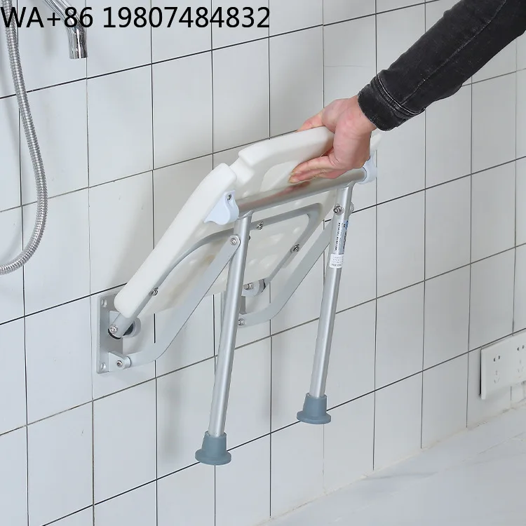 Hot Sale Wall Fold Integrated Storage Bath Bench Waterproof Anti-slip Shower Stool Auxiliary Safety Furniture For Elderly People